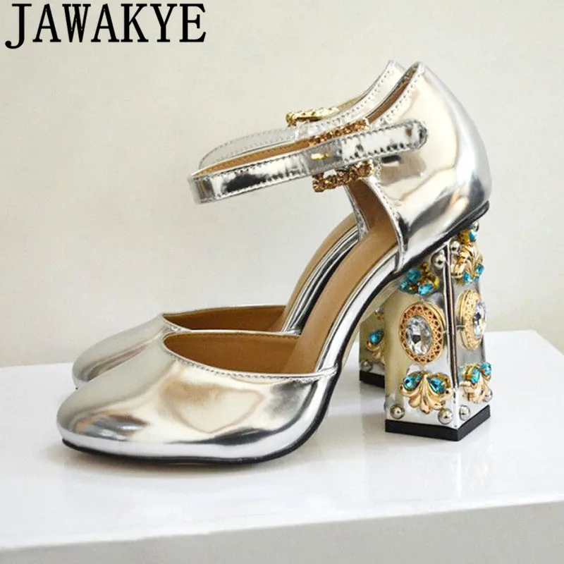 silver jewelled heels