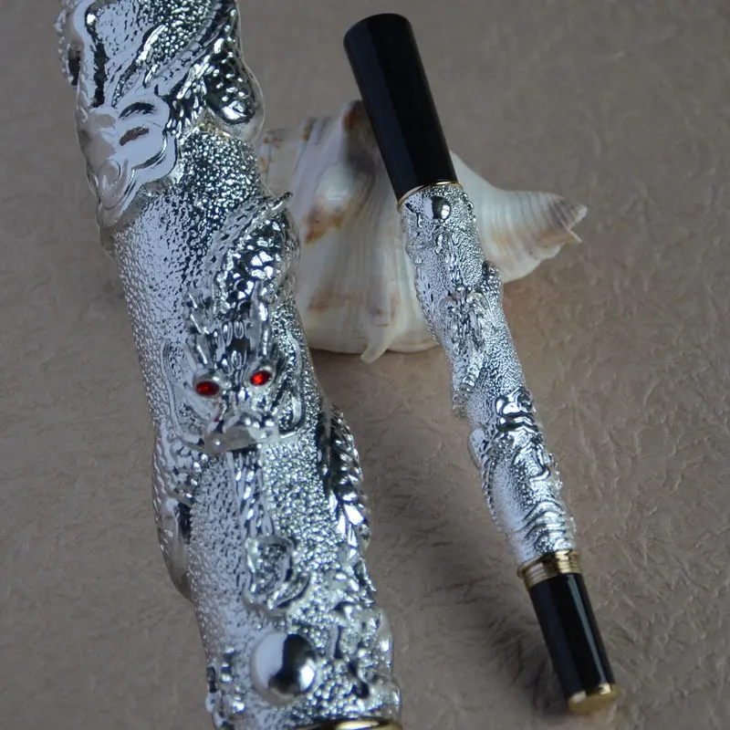

JINHAO 41 SILVER-GRAY DRAGON PATTERN ROLLER BALL PEN