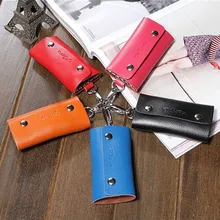 Новая модная ключница для мужчин и женщин; натуральная кожа кожаные бумажники, ключи держатель Чехол Органайзер для автомобиля брелок-кошелек сумка