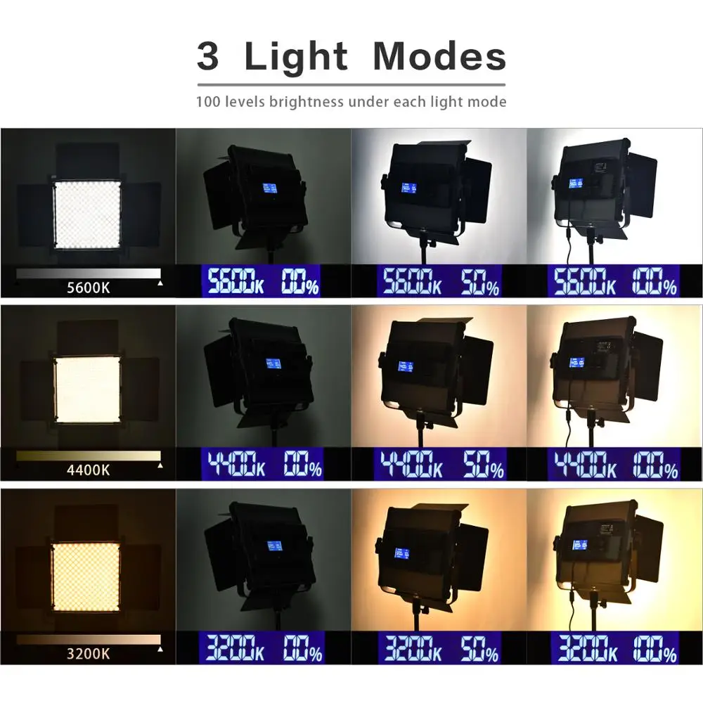 Fosoto 2 в 1 комплект LED видео свет 3200 5600K 40W фотографические лампы с штативами