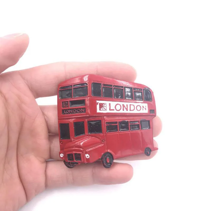 

1Pc Creative cute London Double Decker Bus And Phone Refrigerator Magnet Fridge Magnet Travel Souvenir Home Decor gift