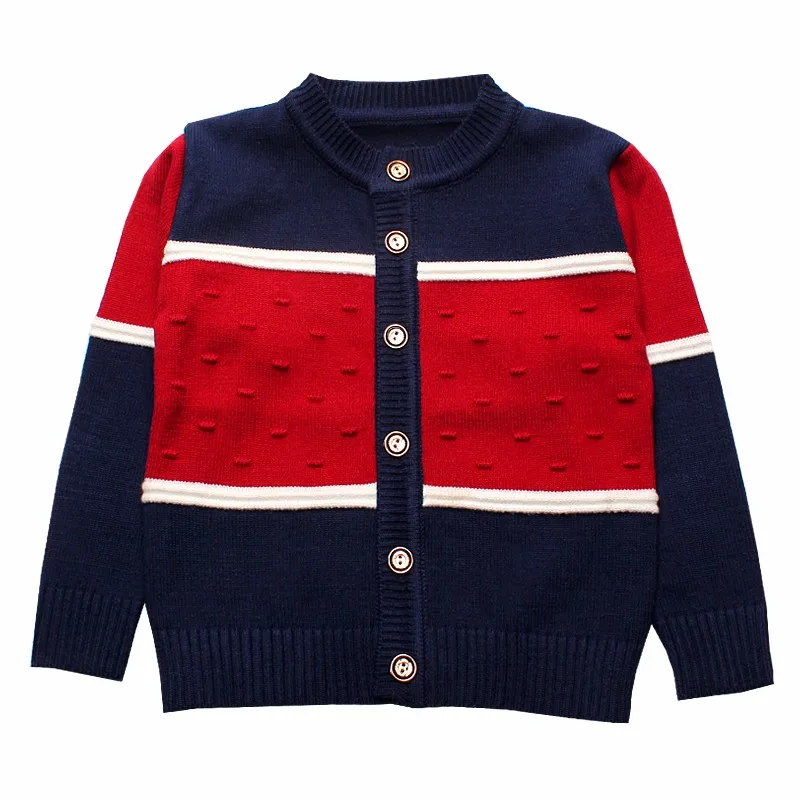 New Boys Sweaters Striped Cotton Top Knitting Infant Clothes Winter Outerwear Boy Warm Cardigan With Buttons Children Clothing (8)