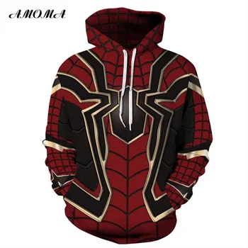 

AMOMA Halloween Hoodies Unisex Realistic 3D Digital Print Novelty Funny Hooded Sweatshirt Imitate Movie