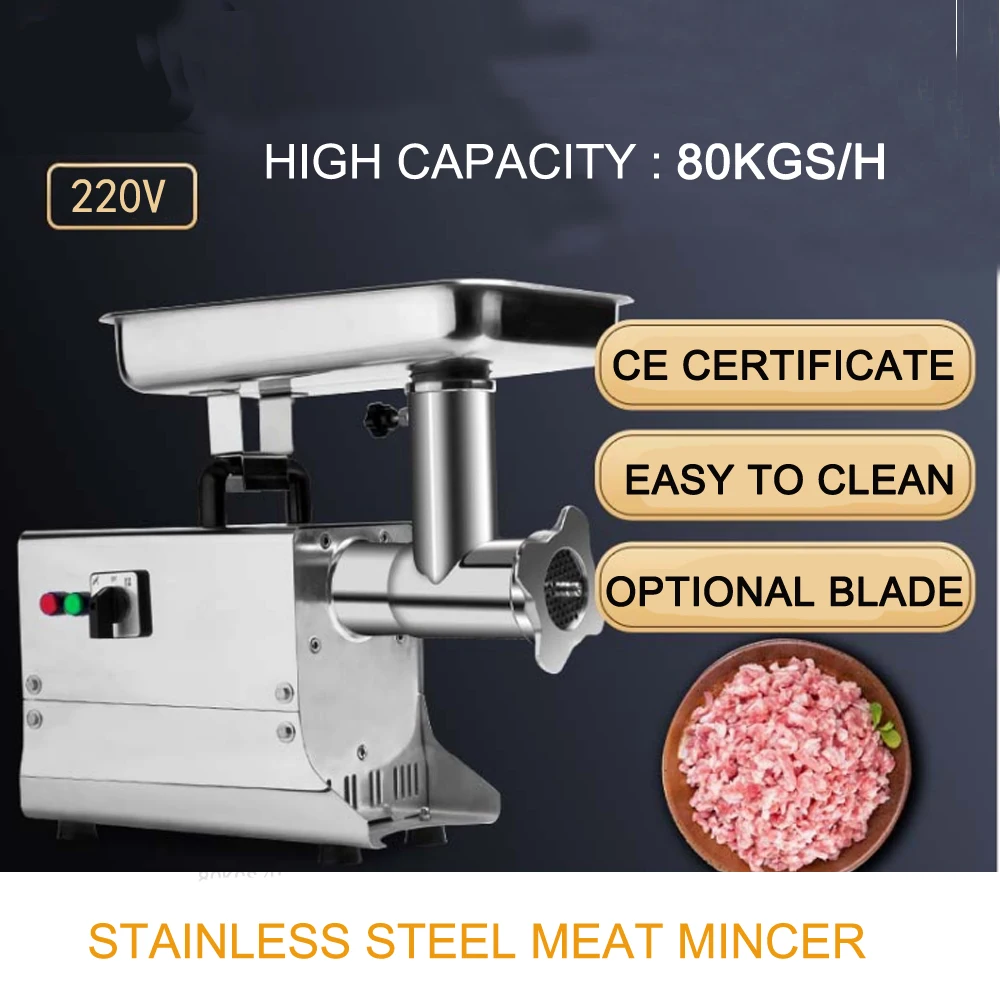ITOP Commercial ELectric Meat Grinder Stainless Steel Meat Mincer Food Chopper Heavy Duty Food Processors Machine