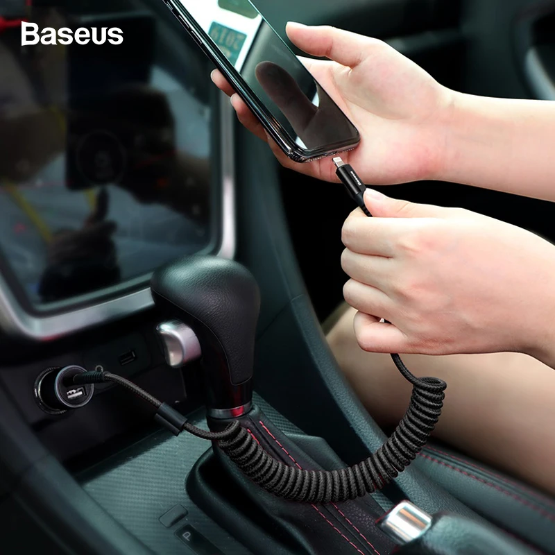 

Baseus Flexible Spring USB Cable For iPhone 2A Fast Charging Charge Wire Cord Data Sync Cable For iPhone X S Max XR 8 7 6 Cable