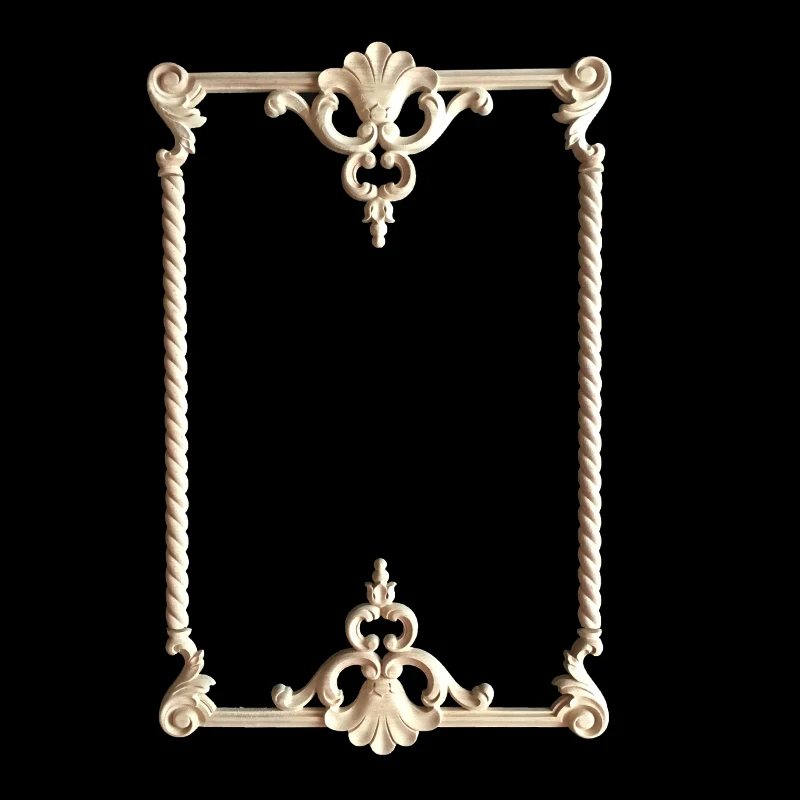 Beste 5 10 STKS Bloemen Hout Gesneden Hoek Applique Houten Carving Decal voor Meubels Kastdeur Frame Muur Interieur ambachten