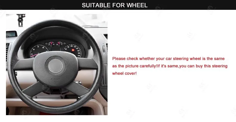 MEWANT for Volkswagen VW Polo 2003 2004 2005 2006 Black Artificial Leather Steering Wheel Covers