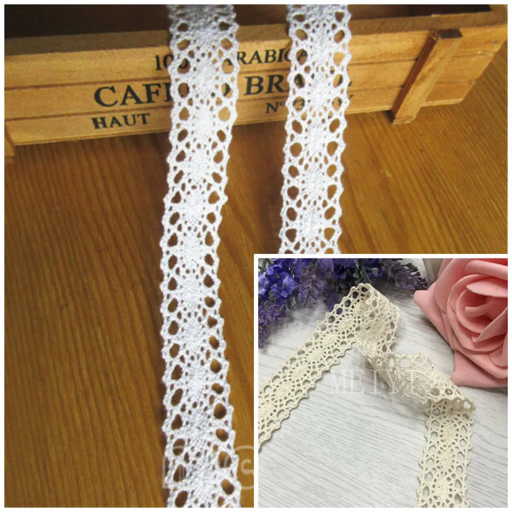 2 yards off white floral design embroidered crochet clunny trim 2 3//4/" US SHIP