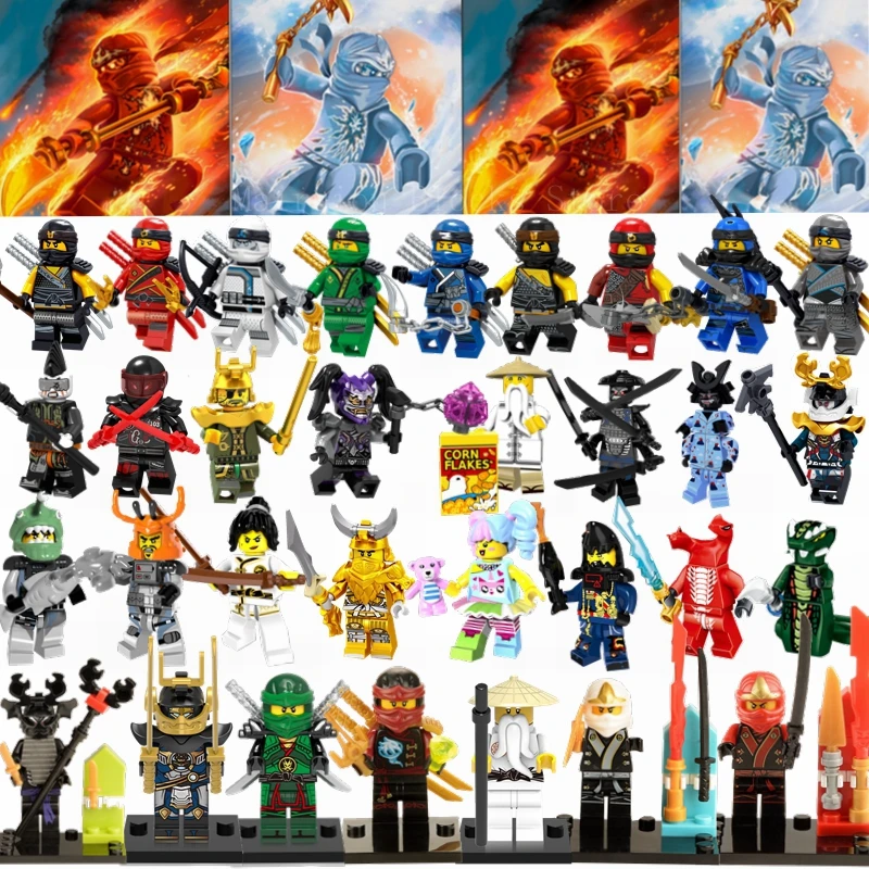 

Legoing Ninjago Figures Sets Kai Jay Cole Zane Nya Lloyd Samukai Master Wu Compatible Legoings Ninja Movie Building Blocks Toys