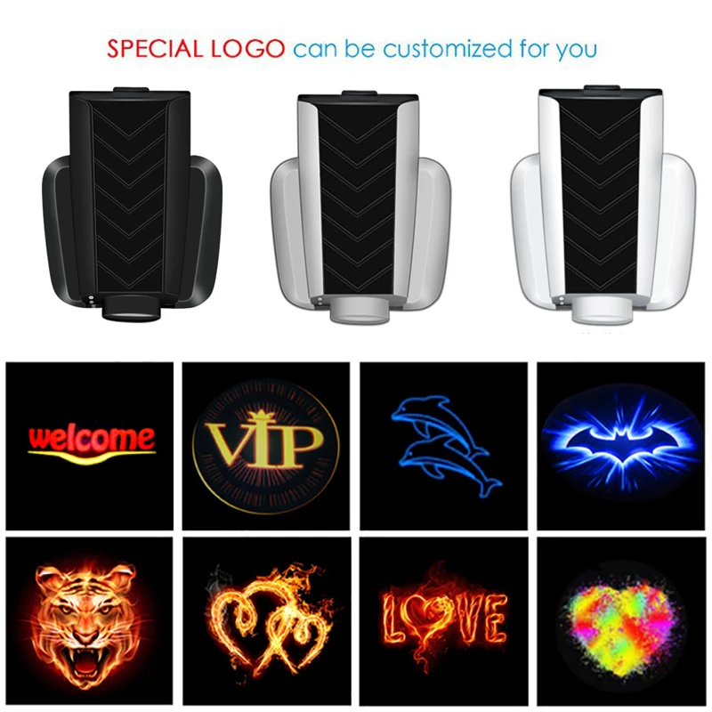 1PCS Universal Rechargeable Wireless Car Door Welcome Light LED Laser Projector font b Lamp b font
