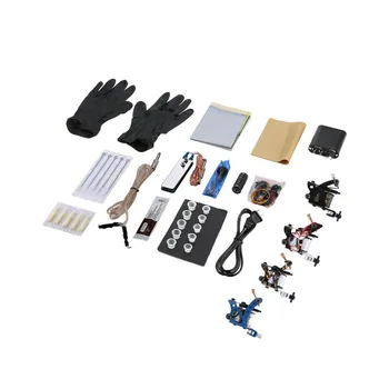 

Tattoo Complete Beginner Tattoo Kit 4 Pro Machine Inks Power Supply Needle Grips Tips Tatto Accessories Basic Set