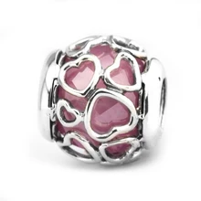 Настоящее Стерлинговое Серебро 925 пробы, инкрустированные в любви талисманы бусины Pandora Браслеты DIY изящный Шарм серебро 925 ювелирные изделия