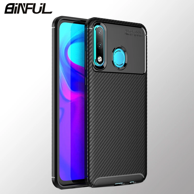 Huawei P30 Lite Case Carbon Fiber Soft Silicone Plain Anti-Knock Back Cover for Huawei P30 Pro P30Lite P30Pro Nova 4E Phone Case