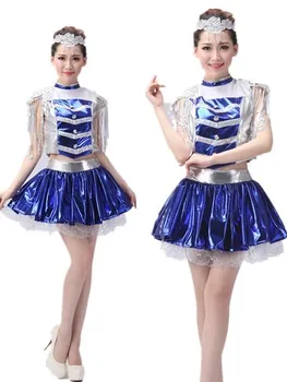 

High quality 2019 new jazz dance costume adult nightclub modern dance clothing show short skirt fashion square dance costume seq