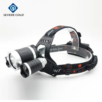 

9000lm CREE XML T6+2XPE LED Headlight Headlamp Head Lamp Light Flashlight 18650 Battery Headlamp Free Shipping