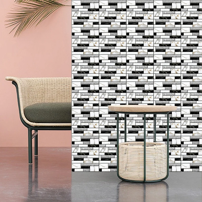 

Peel and Stick Tile Kitchen Back splash Sticker Gray Brick