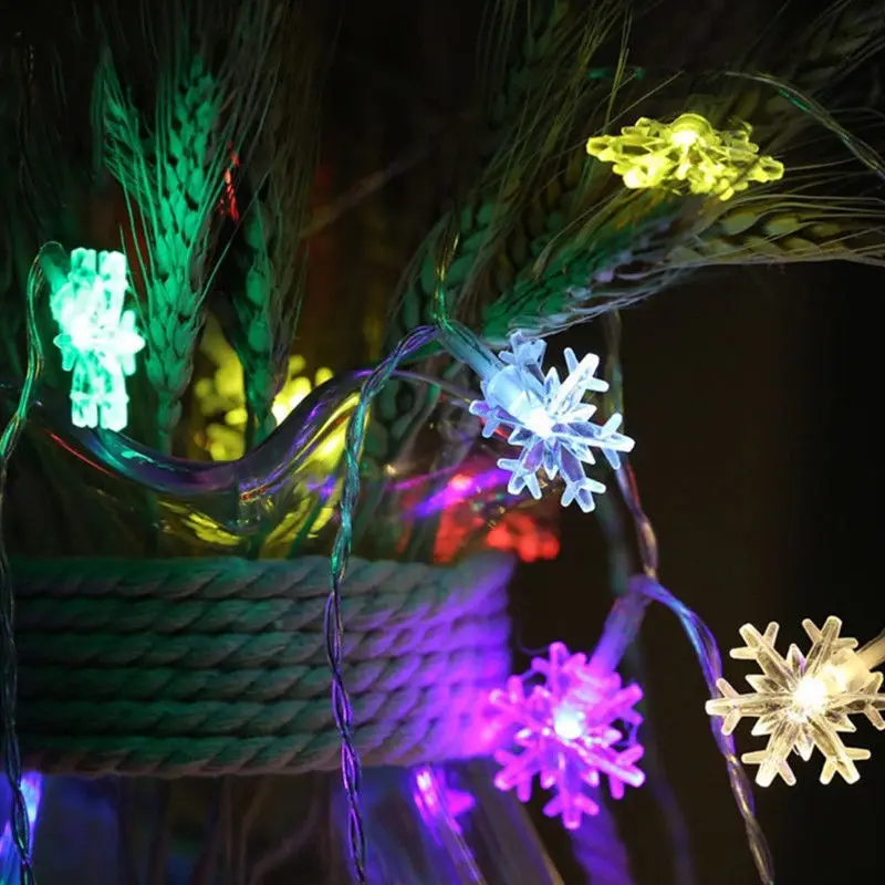 ABEDOE 9.8ft 20LED сказочные огни батарея мощность Снег Форма светодиодные гирлянды для