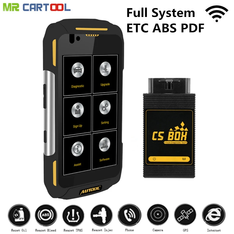 

AUTOOL CS BOX Pro Auto Diagnostic Tool WiFi OBD2 Full System ETC ABS PDF Profession Scanner With Waterp Dust Shock Proof Phone