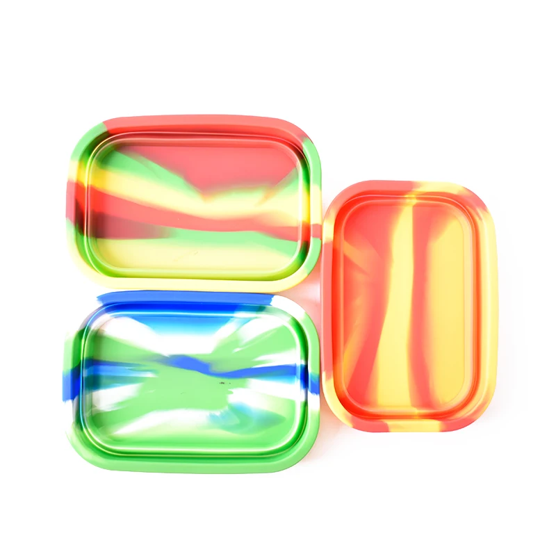 

17*12CM Colorful Silicone Oil Tobacco Rolling Trays Weed Herb Joint Rolling Tray Table