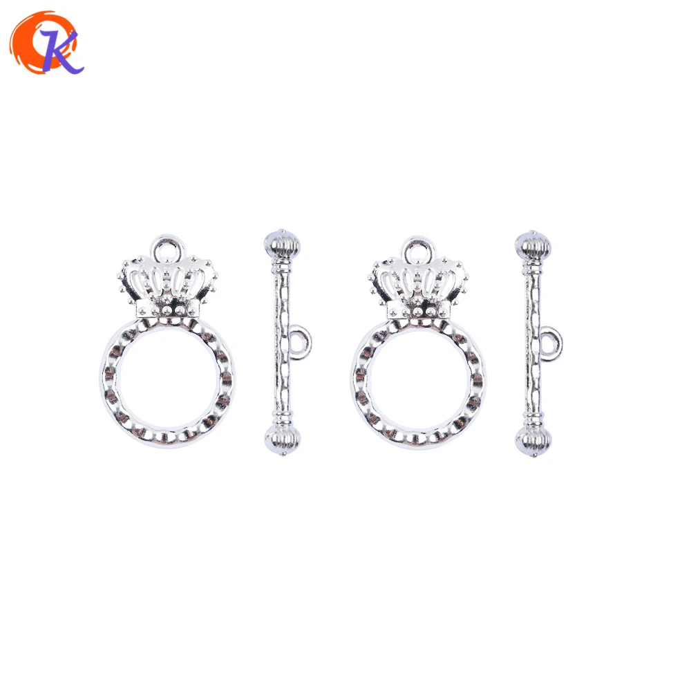 

Cordial Design 100 Sets Crown Shaped Toggle Clasps Silver Color Connector DIY Accessories DIY Handmade Jewelry Accessories