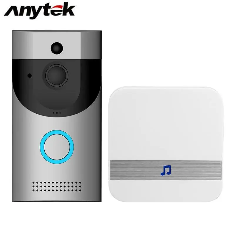 Anytek B30 wifi водонепроницаемый видео умный дверной звонок приемник 720P Беспроводная домофонная сигнализация ИК ночное видение IP камера PIR Обнаружение