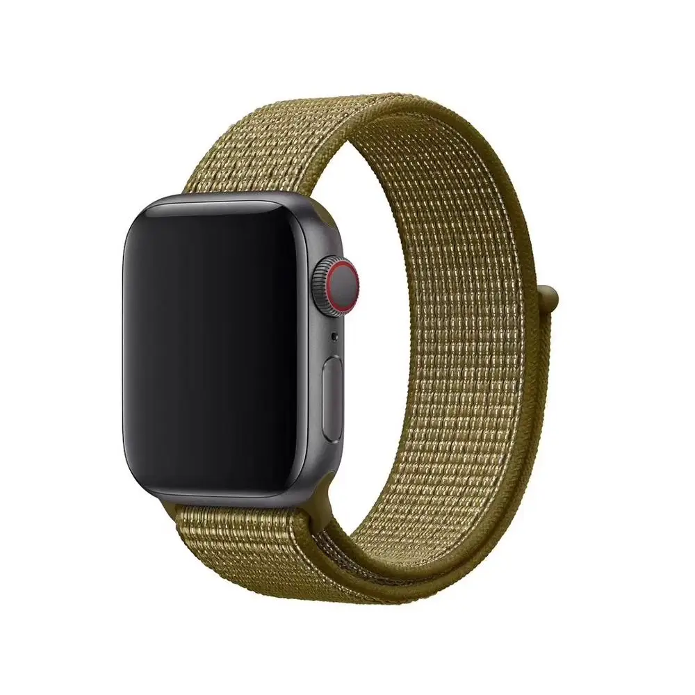 Konaforen ремешок для наручных часов Apple Watch, версии 4 44 мм 40 мм наручных часов iwatch, ремешок 42 мм, 38 мм, correa, Спортивная петля нейлоновый браслет часы аксессуары 3/2/1 - Цвет ремешка: New Olive Green