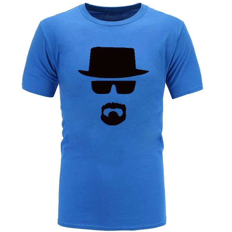 Новинка, модные футболки с надписью «Breaking Bad», мужские хлопковые футболки с коротким рукавом Heisenberg, мужские футболки, крутые футболки, топы - Цвет: blue and black