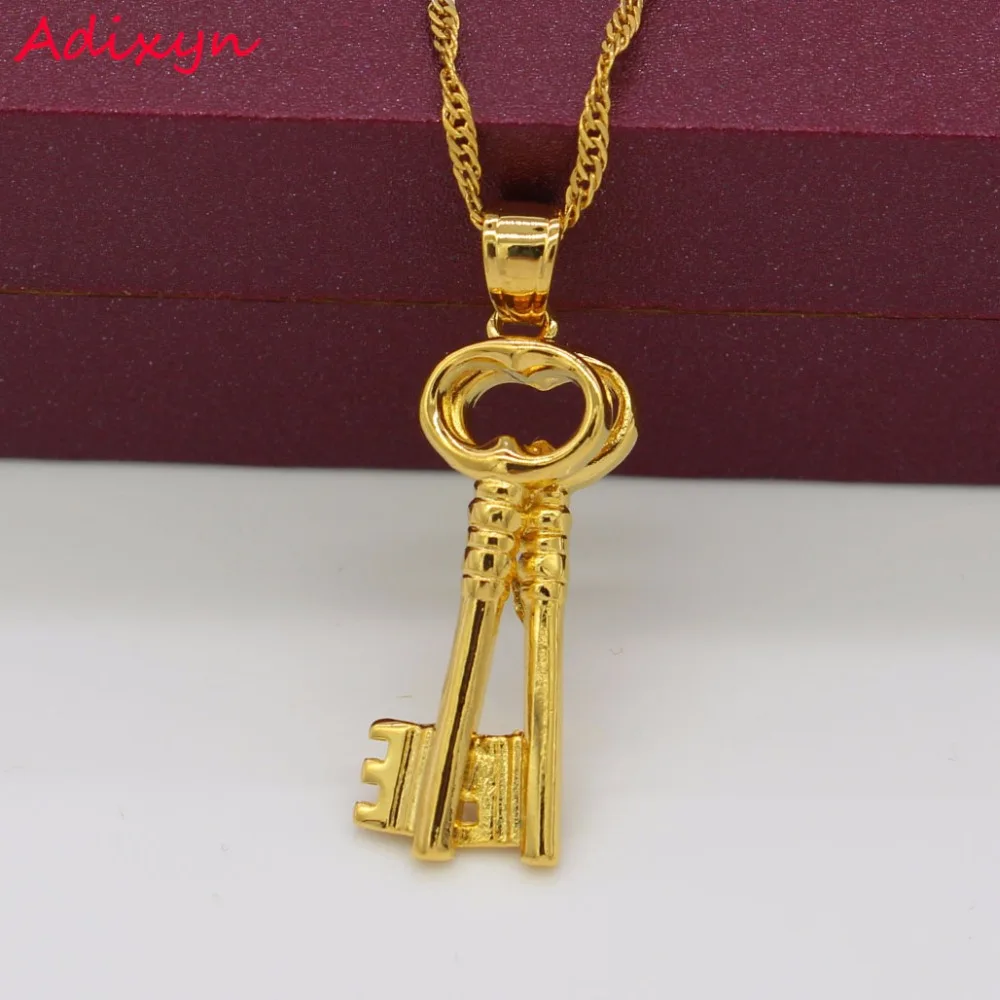 New Light Weight Key Pendant Gold Color 