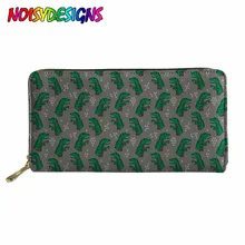Женские кошельки, зеленый и серый длинный кошелек с динозаврами, Дамский кошелек с принтом динозавра, кошелек для телефона, 3D карман для монет, женские визитницы, mochila