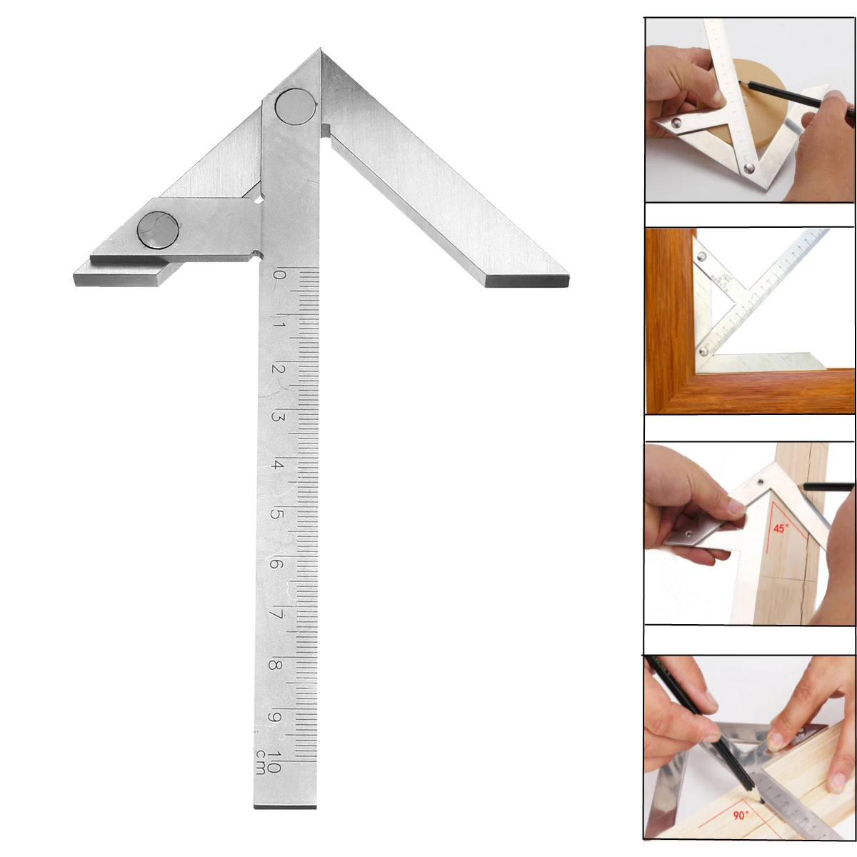 

Gaging Center Gauge Round Bar Marking Finder Tool 4" Centering Square Precision Carbon Steel Satin Chrome Finish Accurate Ground