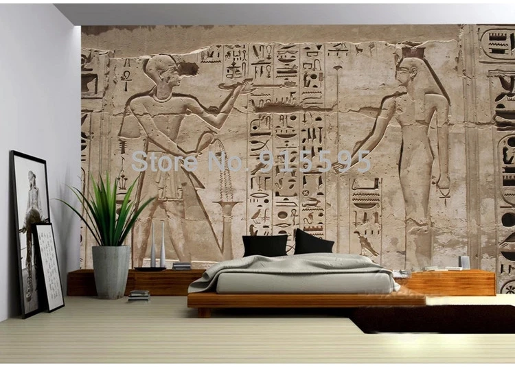 Пользовательские фото обои 3D Древний Египет Фараон резьба по камню гостиная спальня домашняя стена 3D нетканый водонепроницаемый росписи рулон