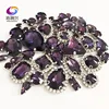 De color púrpura profundo tamaño de mezcla de cristal hebilla + garra de diamantes de imitación de plata base de vidrio piedras para coser diy Ropa Accesorios 50 unids/pack ► Foto 1/4