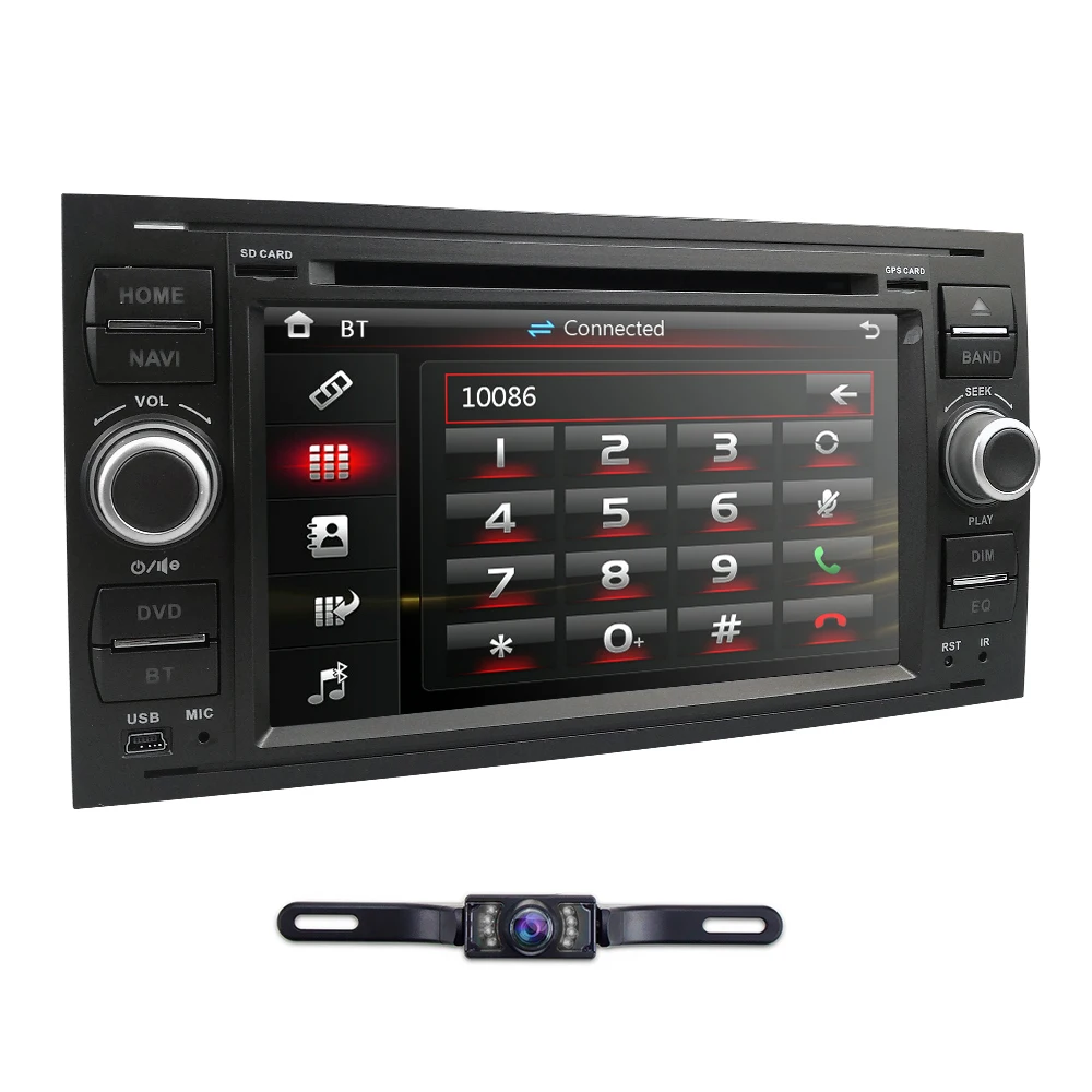 Cheap Black Silver color  7" Car DVD Player For Ford Focus Mondeo S-Max 4 Galaxy Kuga Transmit  Monitor DVR Free camera + 8G map card 2