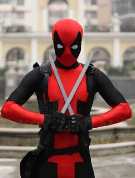 

2017 Cool Deadpool Costume Red full body spandex girl/women Deadpool Costumes