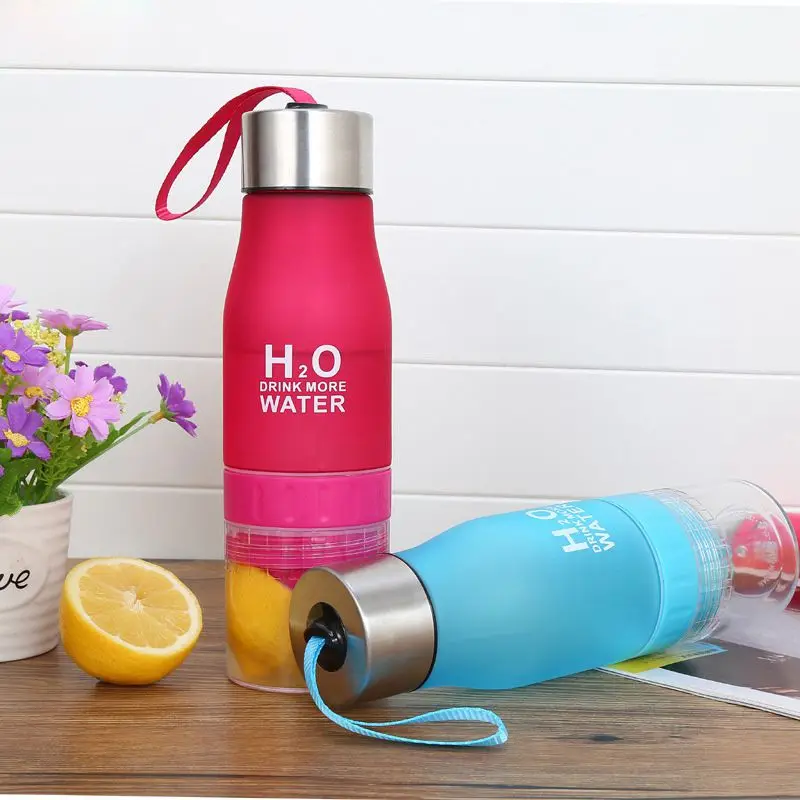 Creative 650ML H2O Lemon Juice Fruit Water Bottle Infuser Drinkware For Outdoor Portable Shaker Sports Bottle BPA Free