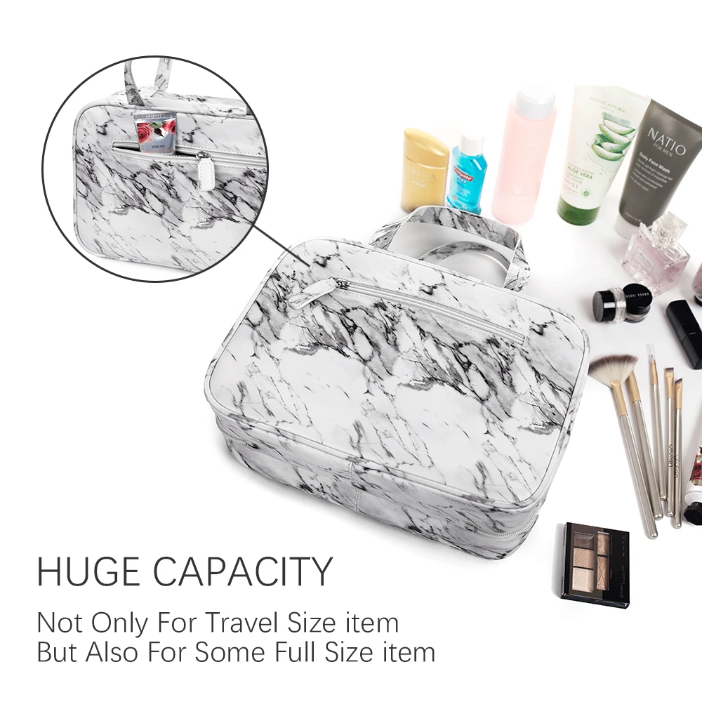 MyMealivos الرخام كبيرة متعددة الاستخدامات السفر حقيبة مستحضرات التجميل-مثالية شنقا السفر أدوات الزينة المنظم