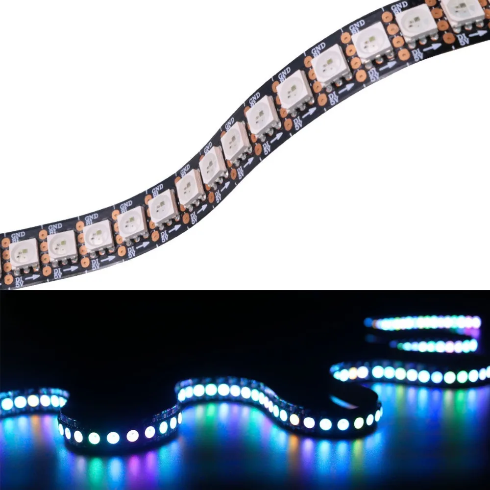 1 м DC5V WS2813 гибкий Светодиодные ленты лента 5050 RGB SM 144 светодиодов/M прибор приемно