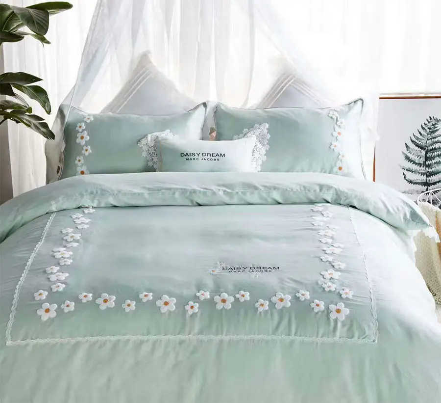 

European flower bedding set teen adult girl,full queen king cotton embroidered home textile bed sheet pillow case quilt cover