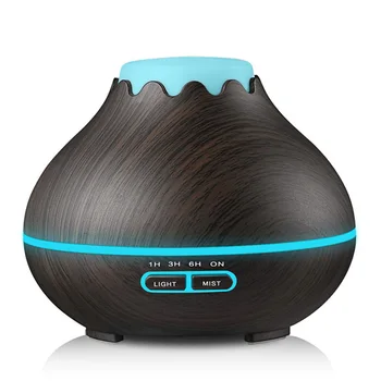 

400ml Ultrasonic Air Humidifier Aroma Essential Oil Diffuser Aromatherapy Electric Mist Maker with Aroma lamp for Home-Wood