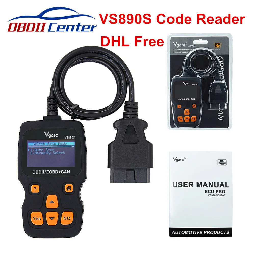 ##BUY DHL Free Vgate VS 890 VS890S OBDII EOBD Code Reader Vgate Maxiscan VS890 VS890S OBD2 OBD Car Diagnostic Tool Clear Fault Codes