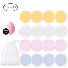 Микрофибра для снятия макияжа многоразовые хлопковые подушечки моющиеся очищающие хлопковые бамбуковые для макияжа лица и ухода за кожей с сетчатая корзина для нижнего белья