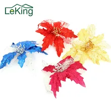 10 шт. Полые блеск Порошок блестка моделирование Новогодние товары цветы Новогодние товары дерево украшения для сада Семья открытый парк