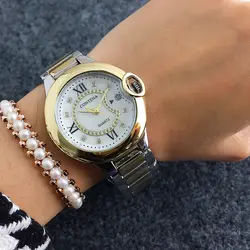 Новинка 2017 года часы для женщин Элитный бренд Модные Классические календари нержавеющая сталь кварцевые часы для женщин наручные