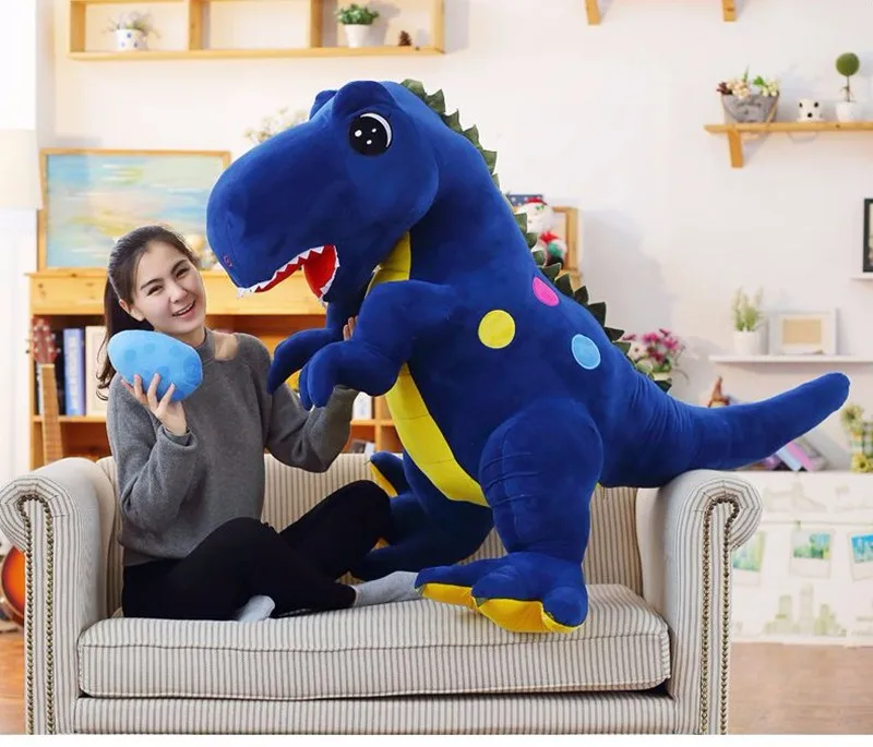 Dorimytrader large pop anime Tyrannosaurus rex plush toy huge stuffed cartoon dinosaur doll Dinosaur Eggs christmas gift 63inch 160cm DY61854  (6)