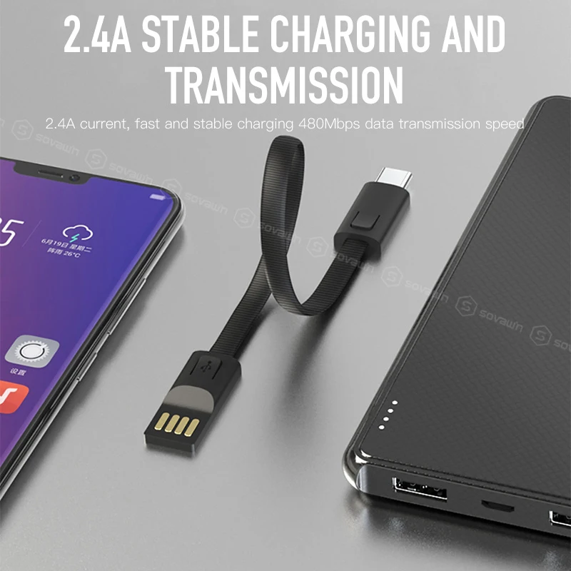 Портативный брелок для ключей шнур USB type C кабель плоский Micro usb-кабель Android мобильный телефон Зарядка Синхронизация данных для huawei p20 lite