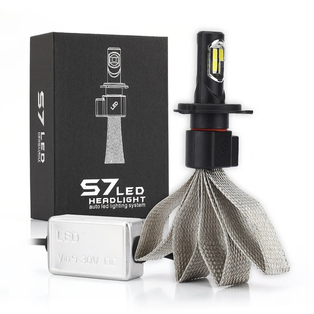 

Promotion!!! Dual beam S7 turbo LED H4 HB2 9003 COB 32W 4000lm 6000K automobile Driving lamp Headlight Fog Bulb DRL bright white