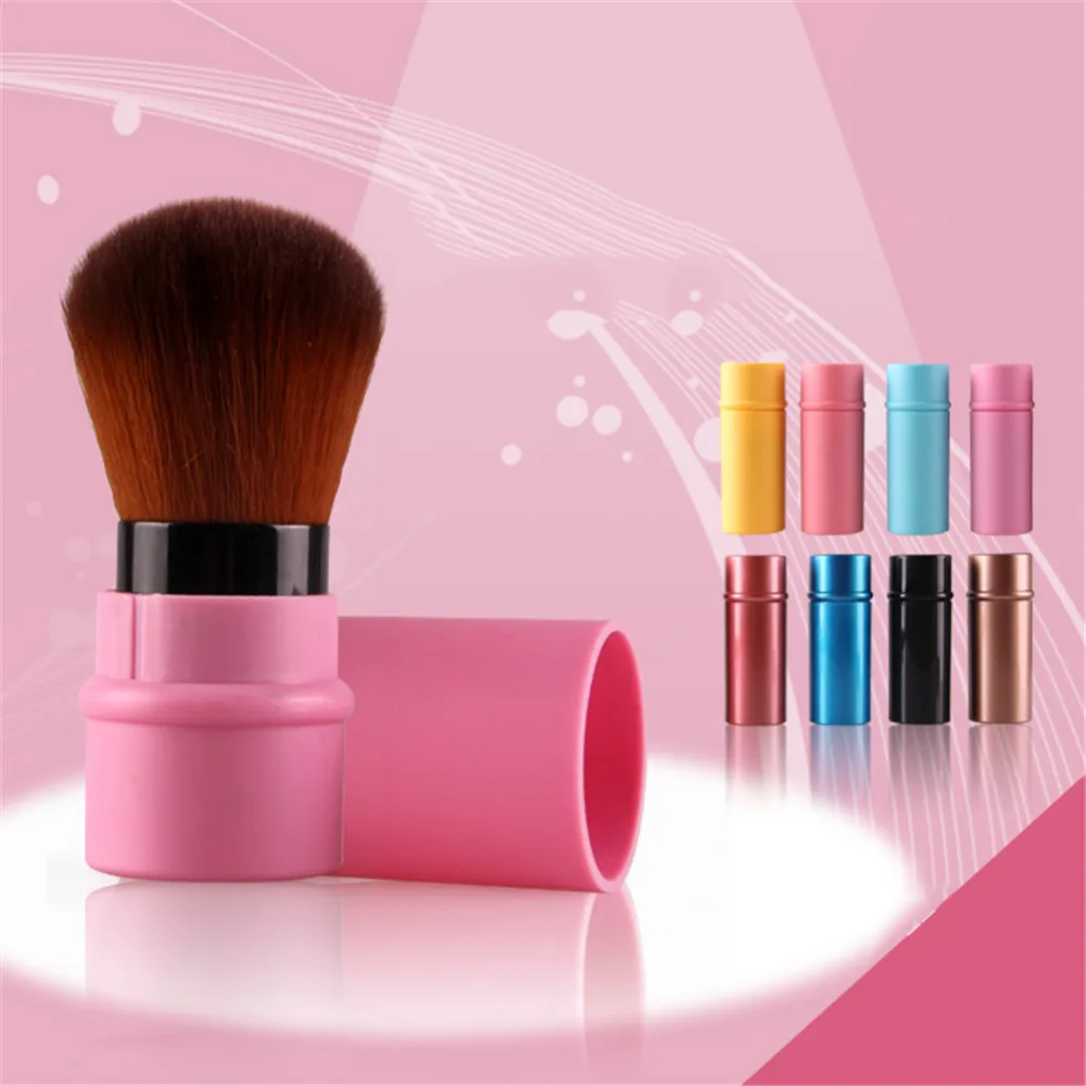 

1 PCS Retractable Blush Foundation Brush 8 Colors Pro Powder Face Make Up Brush Portable Kabuki Cosmetic Brush with Cover