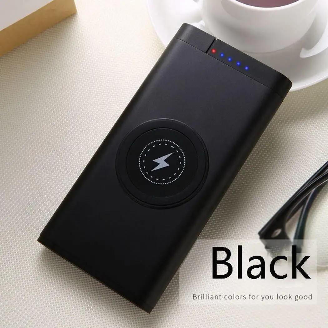 

Fashion Portable Dual Input USB Output 2-4mm Fast Charge Wireless DC 5V 1A Power Bank Home, Office, Outdoor