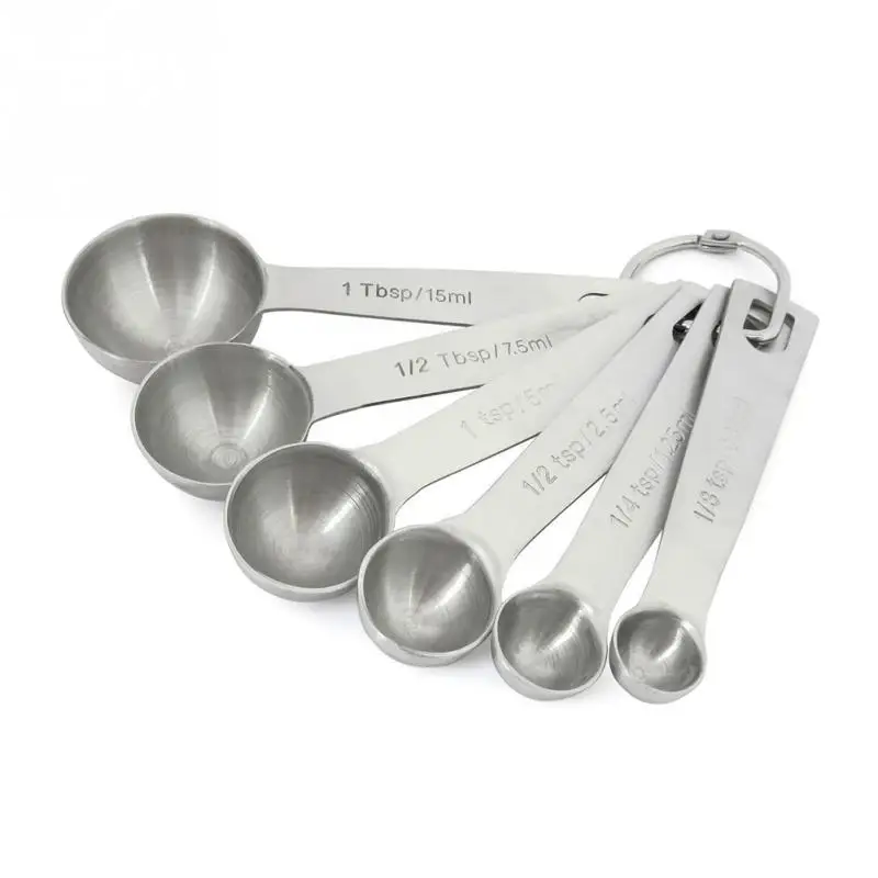 

6pcs/set Measuring Spoons Seasoning Coffee Tea Measuring Spoons With Scale Bakery Tool Kitchen Supplies 0.63/1.25/2.5/5/7.5/15ML