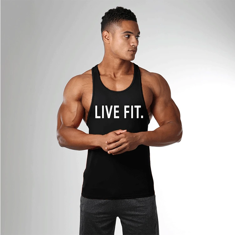 GYMS Tank Top font b Mens b font Bodybuilding Stringer Power Vest Fitness Singlet Sleeveless Crossfit